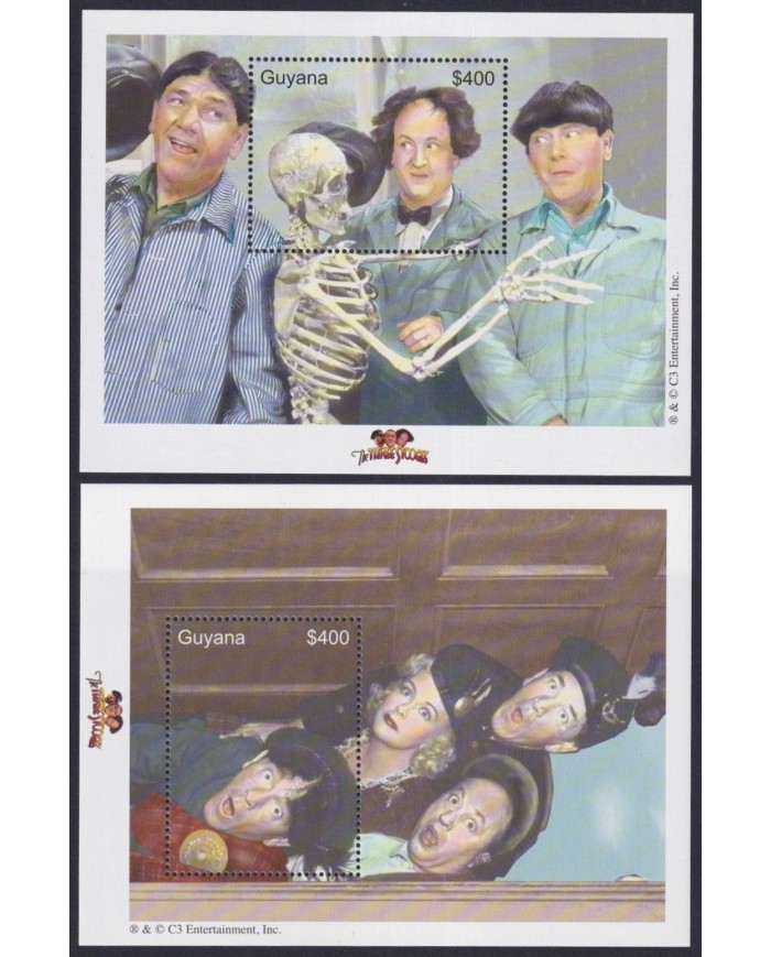 F-EX32906 GUYANA MNH 2000 CLASSIC MOVIE TV COMEDY CINEMA THREE STOOGES.