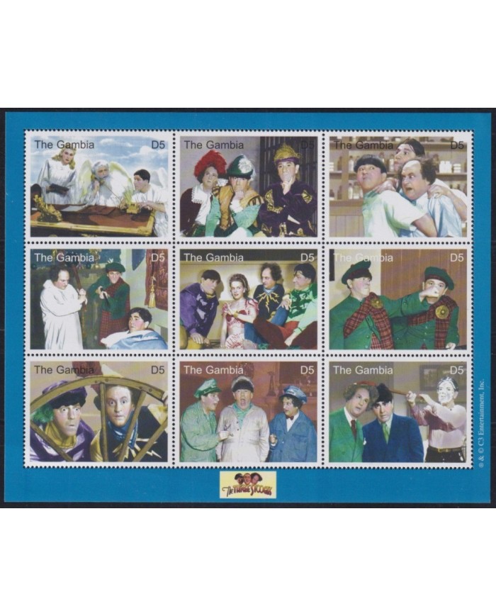 F-EX32907 GAMBIA MNH 2001 CLASSIC MOVIE TV COMEDY CINEMA THREE STOOGES.