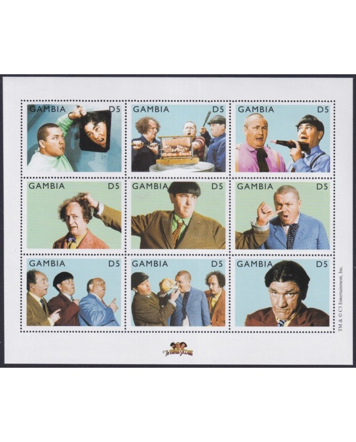 F-EX32908 GAMBIA MNH 2000 CLASSIC MOVIE TV COMEDY CINEMA THREE STOOGES.