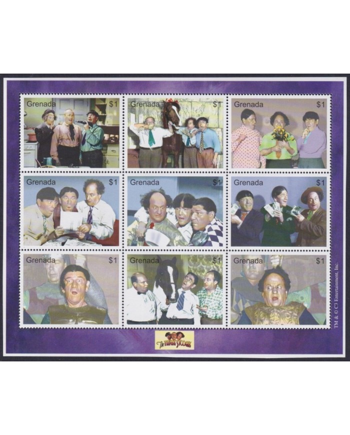 F-EX32909 GRENADA MNH 2001 CLASSIC MOVIE TV COMEDY CINEMA THREE STOOGES.