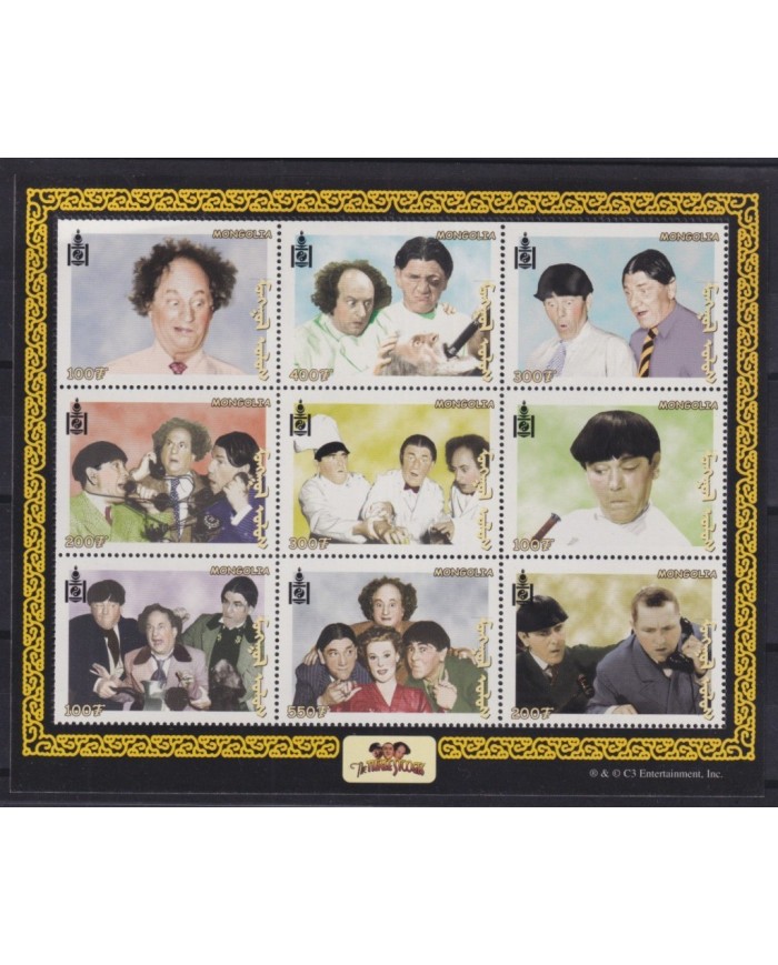 F-EX32911 MONGOLIA MNH 2001 CLASSIC MOVIE TV COMEDY CINEMA THREE STOOGES.