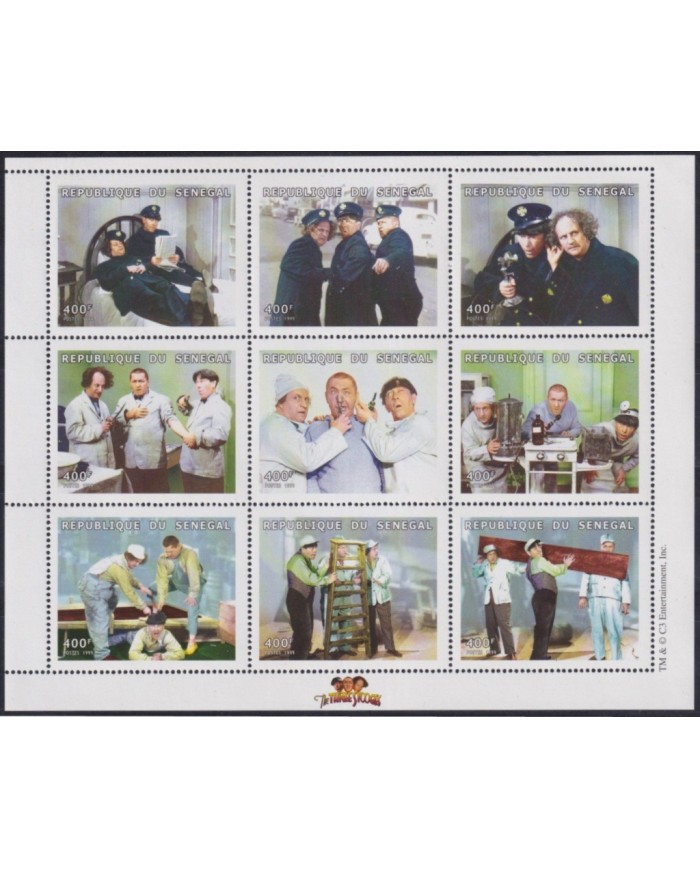 F-EX32914 SENEGAL MNH 1999 CLASSIC MOVIE TV COMEDY CINEMA THREE STOOGES.