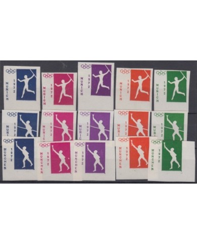 F-EX9352 GERMANY DEUTSCHLAND 1972 CINDERELLA OLYMPIC MNH IMPERF WHITE PAPER.