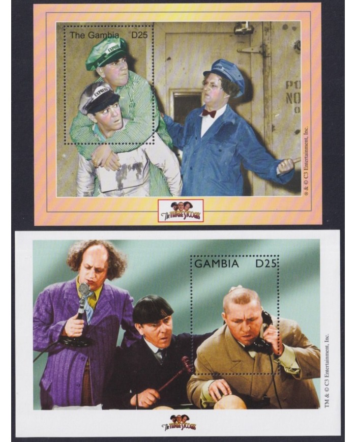 F-EX32941 GAMBIA MNH 2001 CLASSIC MOVIE TV COMEDY CINEMA THREE STOOGES.
