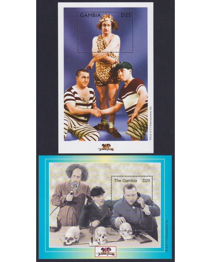 F-EX32941 GAMBIA MNH 2001 CLASSIC MOVIE TV COMEDY CINEMA THREE STOOGES.