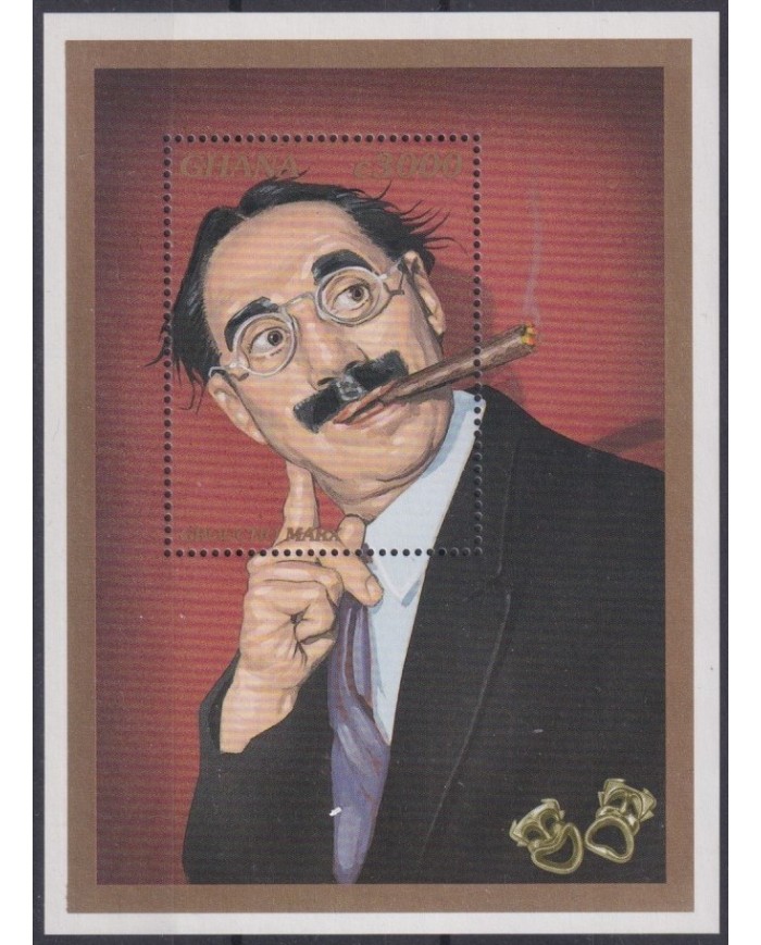 F-EX32942 GHANA MNH CLASSIC MOVIE TV COMEDY GROUCHO MARX BROTHER.