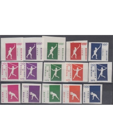 F-EX9354 GERMANY DEUTSCHLAND 1972 CINDERELLA OLYMPIC MNH IMPERF WHITE PAPER.