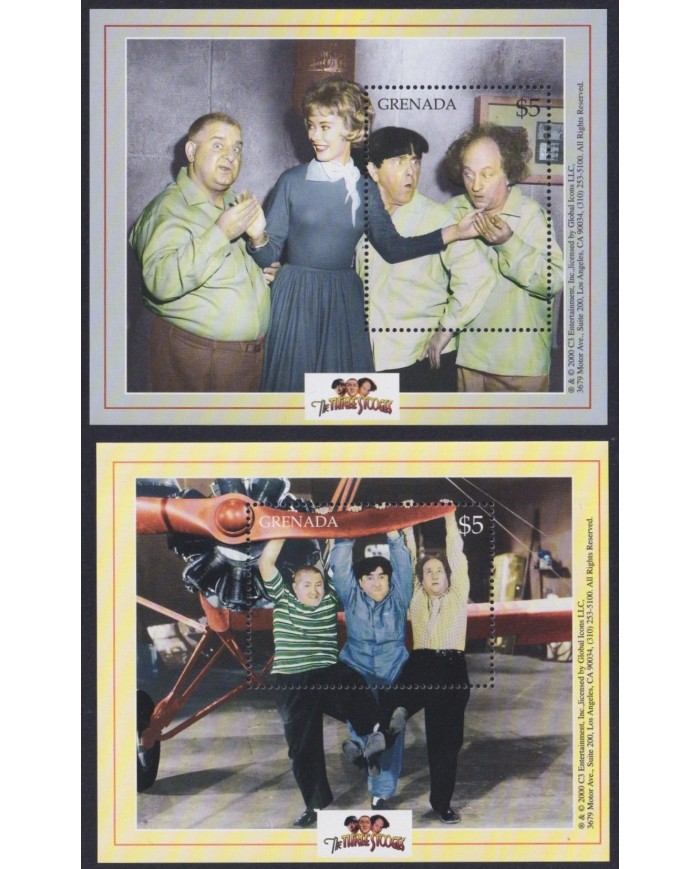 F-EX32945 GRENADA MNH 2001 CLASSIC MOVIE TV COMEDY CINEMA THREE STOOGES.