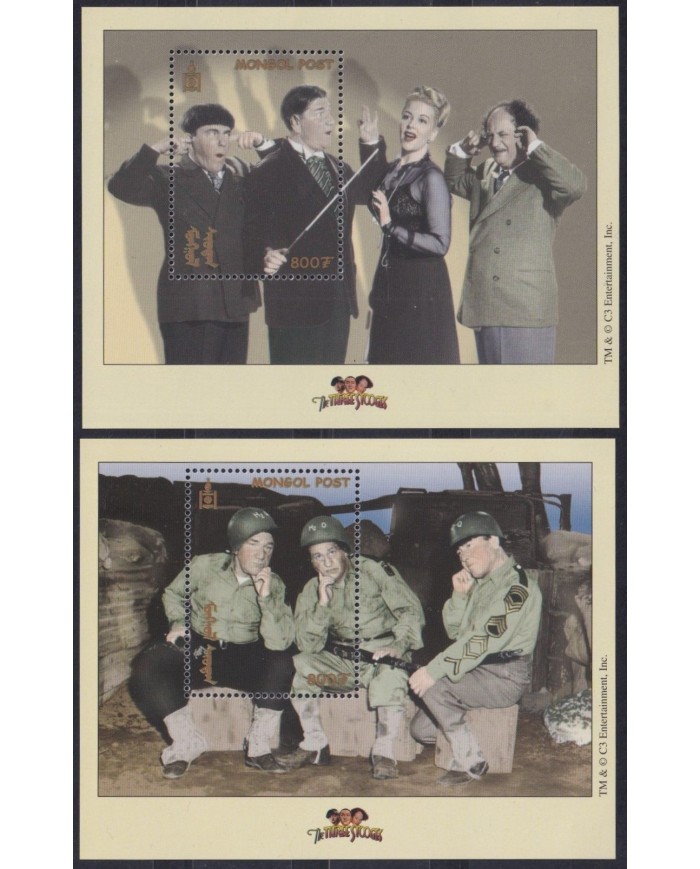 F-EX32946 MONGOLIA MNH 2001 CLASSIC MOVIE TV COMEDY CINEMA THREE STOOGES.