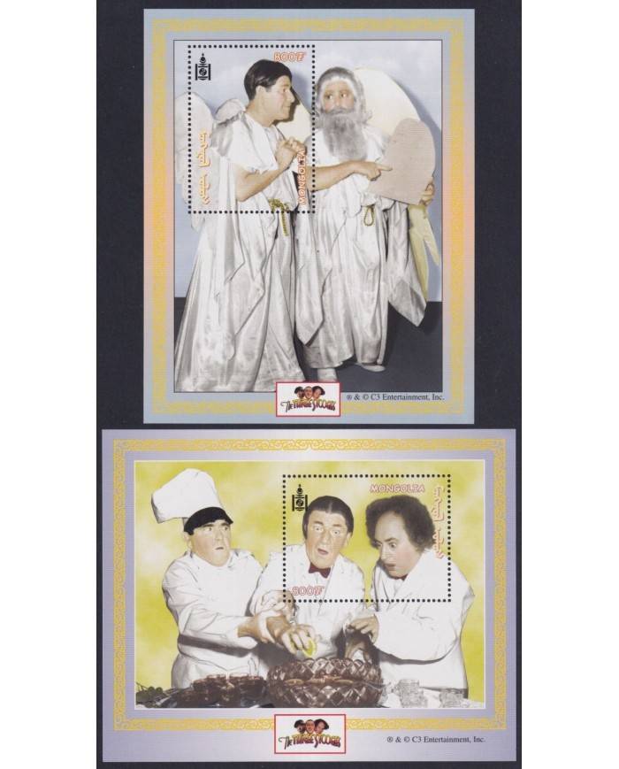 F-EX32947 MONGOLIA MNH 2001 CLASSIC MOVIE TV COMEDY CINEMA THREE STOOGES.