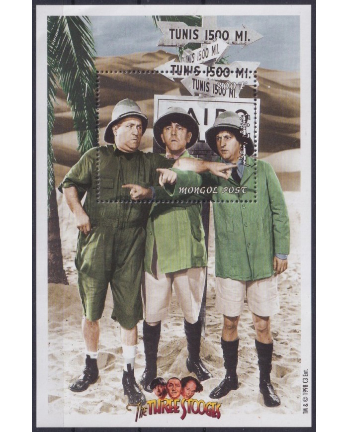 F-EX32947 MONGOLIA MNH 2001 CLASSIC MOVIE TV COMEDY CINEMA THREE STOOGES.