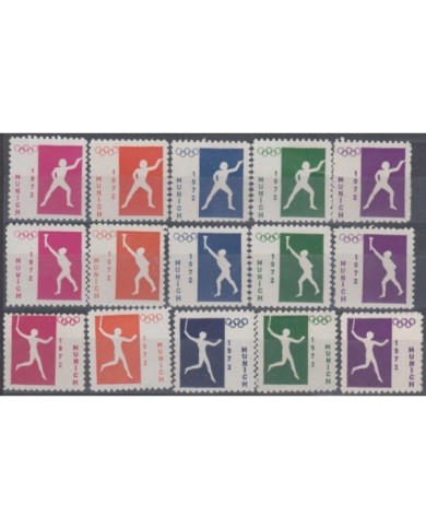 F-EX9355 GERMANY DEUTSCHLAND 1972 CINDERELLA OLYMPIC MNH PERFOR WHITE PAPER.