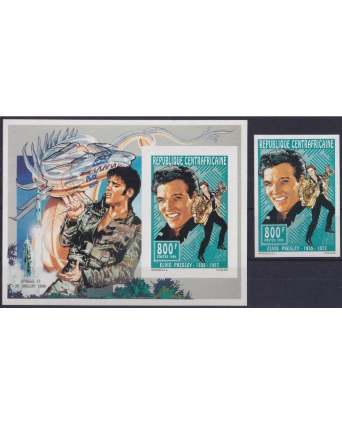 F-EX32975 CENTRAL AFRICA REP MNH 1995 CINEMA CLASSIC MOVIE MUSIC ELVIS PRESLEY.