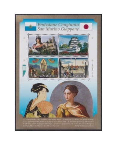 F-EX33017 SAN MARINO MNH 2010 JOINS ISSUE WITH JAPAN ART DINASTY PAINTING.
