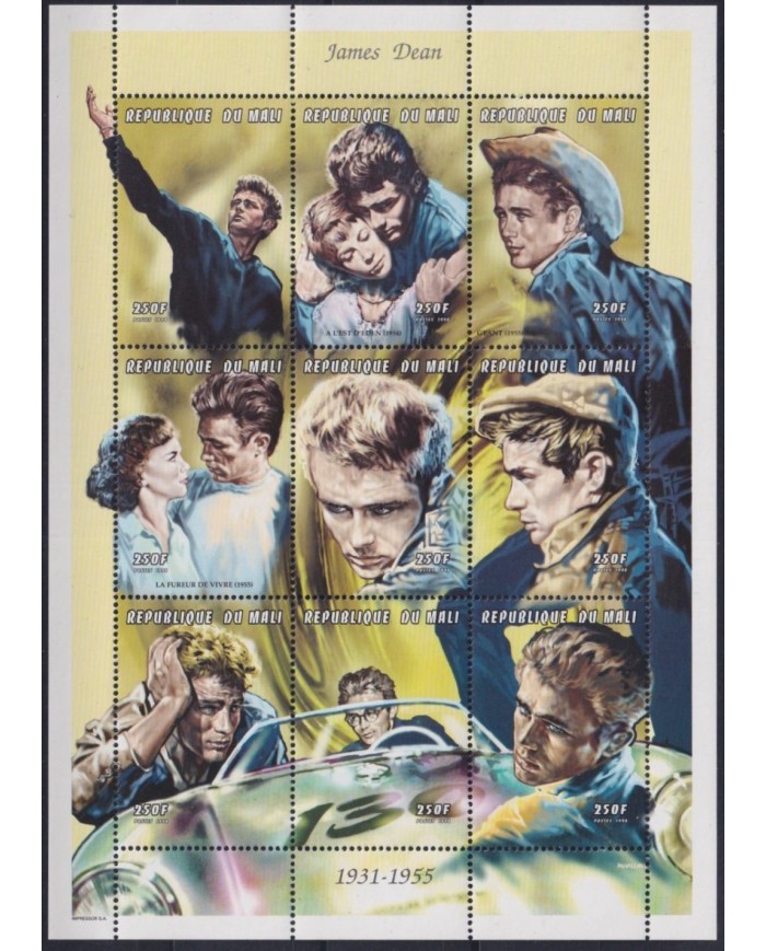 F-EX33034 MALI MNH 1998 CINEMA CLASSIC MOVIE JAMES DEAN.