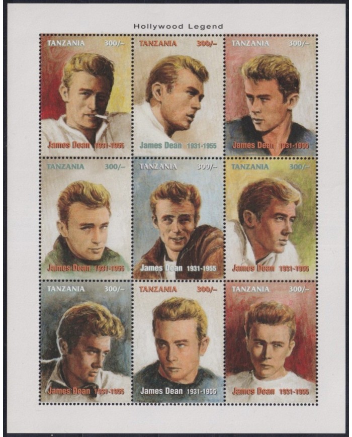 F-EX33035 TANZANIA MNH 1996 CINEMA CLASSIC MOVIE JAMES DEAN.