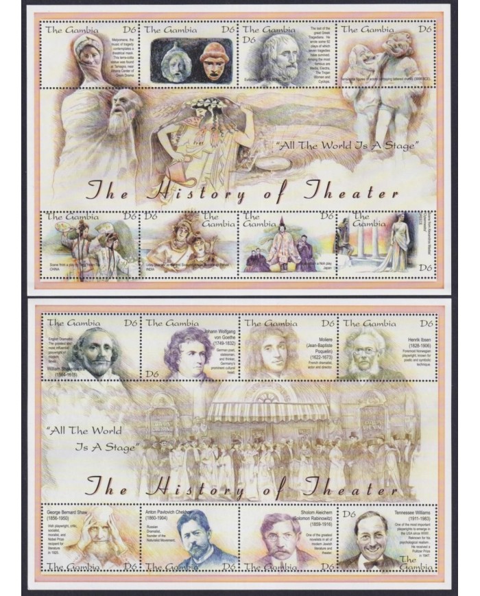 F-EX33038 GAMBIA MNH ARCHEOLOGY CLASSIC GREECE THEATER GREAT WRITTER.