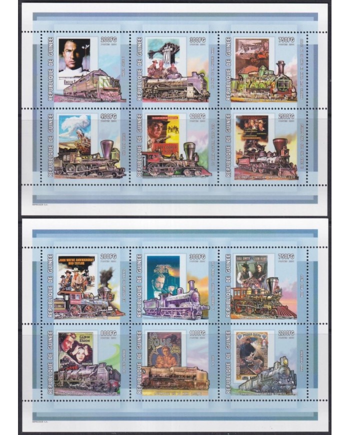 F-EX33042 GUINEE GUINEA MNH 2001 CLASSIC MOVIE CINEMA POSTER RAILROAD FERROCARRIL