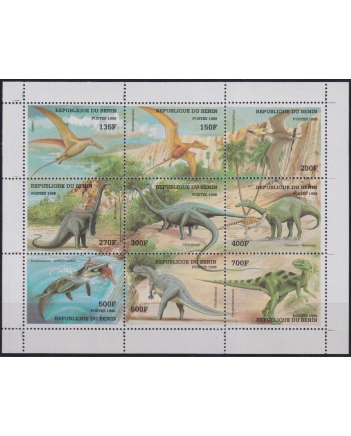 F-EX33134 BENIN MNH 1998 DINOSAUR PREHISTORIC FAUNA.