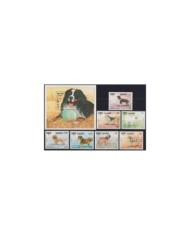 F-EX33149 CAMBODIA MNH 1990 DOMESTICAL DOG PERROS POODLE LEVRIER DALMATIE.