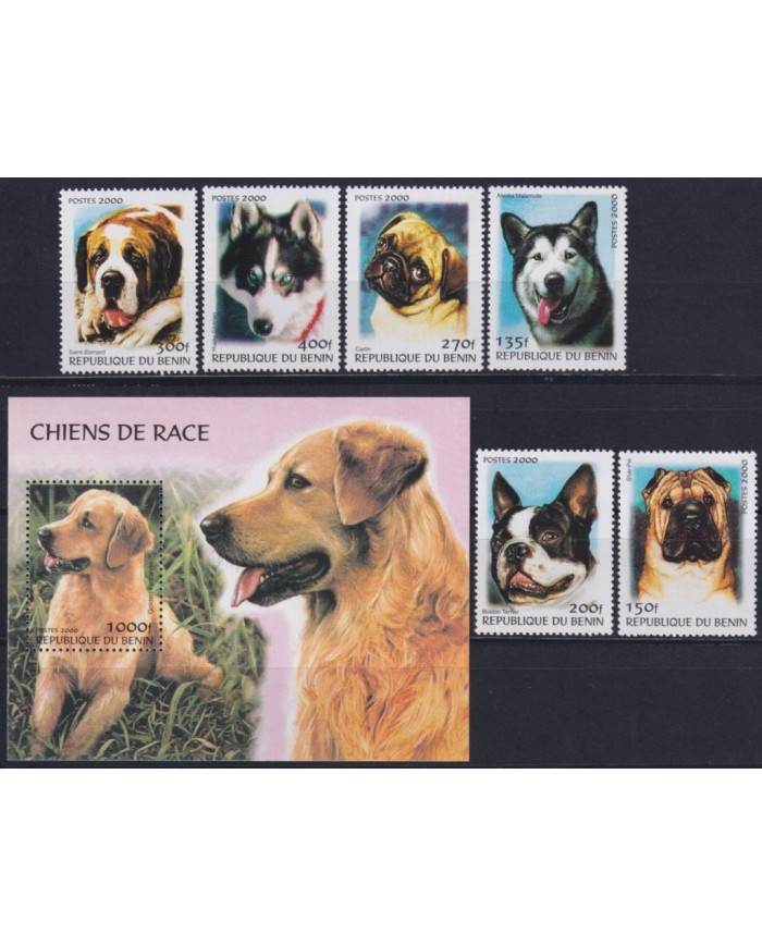 F-EX33152 BENIN MNH 2000 DOMESTICAL DOG PERROS.