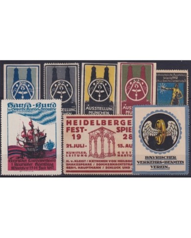 F-EX9110 GERMANY CINDERELLA LOT SHIP 1908-1912. MH- NO GUM.