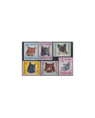 F-EX33210 TUVALU MNH 1985 CATS GATOS FELINES ANGORA SIAMESE HIMALAYAN SHADED.