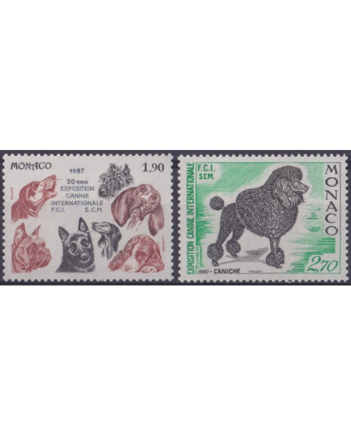 F-EX33233 MONACO MNH 1987 DOG PERROS INTERNATIONAL DOG SHOW.
