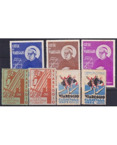 F-EX9145 ITALY CINDERELLA STAMPS LOT. MH- NO GUM. VIAREGGIO, 1930-62. S.A. PUCCI