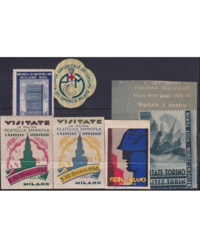 F-EX9148 ITALY CINDERELLA STAMPS LOT. MH- NO GUM. TORINO, TURIN, MILANO MILAN