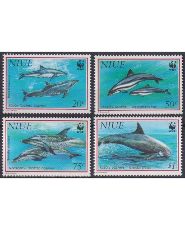 F-EX33321 NIUE MNH 1993 WWF FAUNA SEA MARINE WILDLIFE FISH DOLPHIN
