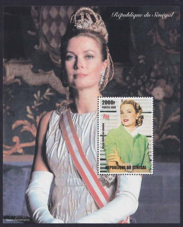 F-EX33389 SENEGAL MNH 1998 MONACO PRINCESS CLASSIC MOVIE CINEMA GRACE KELLY.