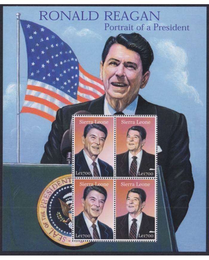 F-EX33393 SIERRA LEONE MNH CLASSIC MOVIE CINEMA RONALD REAGAN HOLLYWOOD ACTORS.