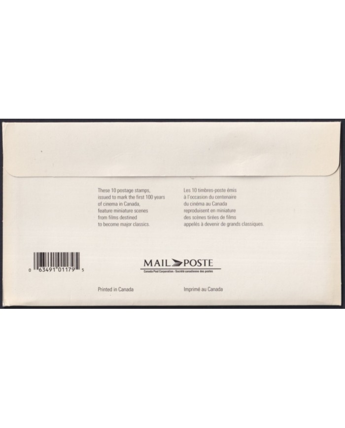 F-EX33400 CANADA MNH 1996 100th ANIV MOVIE CINEMA OF CANADA BOOK + SHEET.