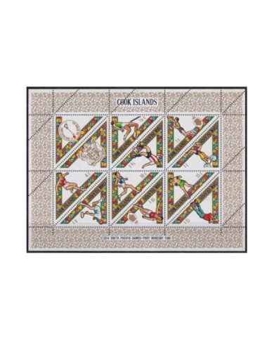 F-EX33422 COOK IS MNH 1969 SOUTH PACIFIC GAMES PORT MORESBY ATHLETISM TENNIS SOCCER.