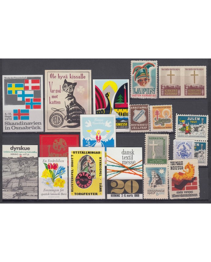 F-EX9077 NORUEGA NORWAY SUECIA SWEDEN  DINAMARCA DANMARK NORGE DENMARK CINDERELLA LOT. MH- NO GUM.