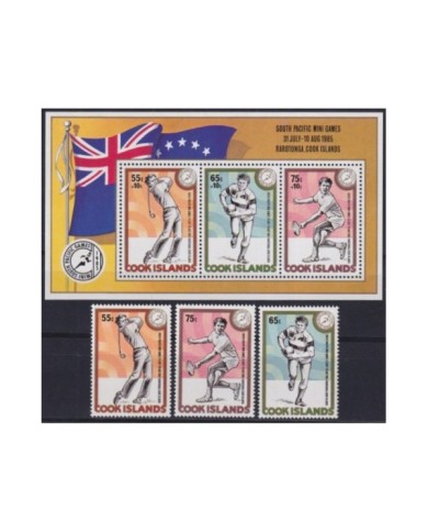 F-EX33492 COOK IS MNH 1985 SOUTH PACIFIC MINI GAMES GOLF TENNIS ATHLETISM HANDBALL.