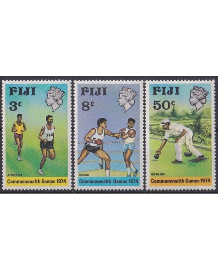F-EX33502 FIJI IS MNH 1974 SOUTH PACIFIC GAMES ATHLETISM BOWLING BOXING.