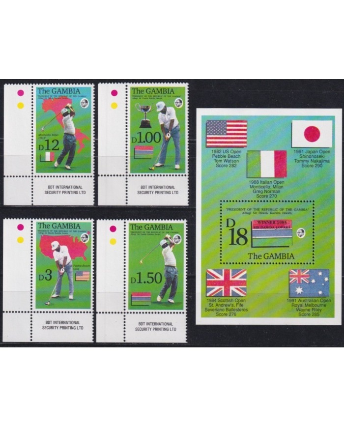 F-EX33513 GAMBIA MNH 1992 GOLF SPORT CHAMPIONSHIP.