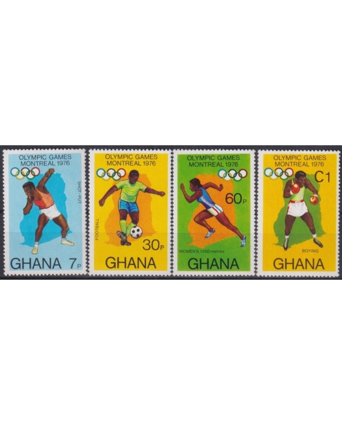 F-EX33522 GHANA MNH 1976 CANADA OLYMPIC GAMES ATHLETISM SOCCER FOOTBALL.