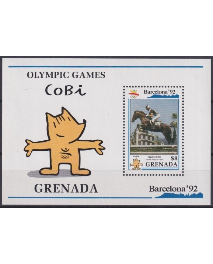 F-EX33528 GRENADA 1992 MNH BARCELONA OLYMPIC GAMES EQUESTRIAN.