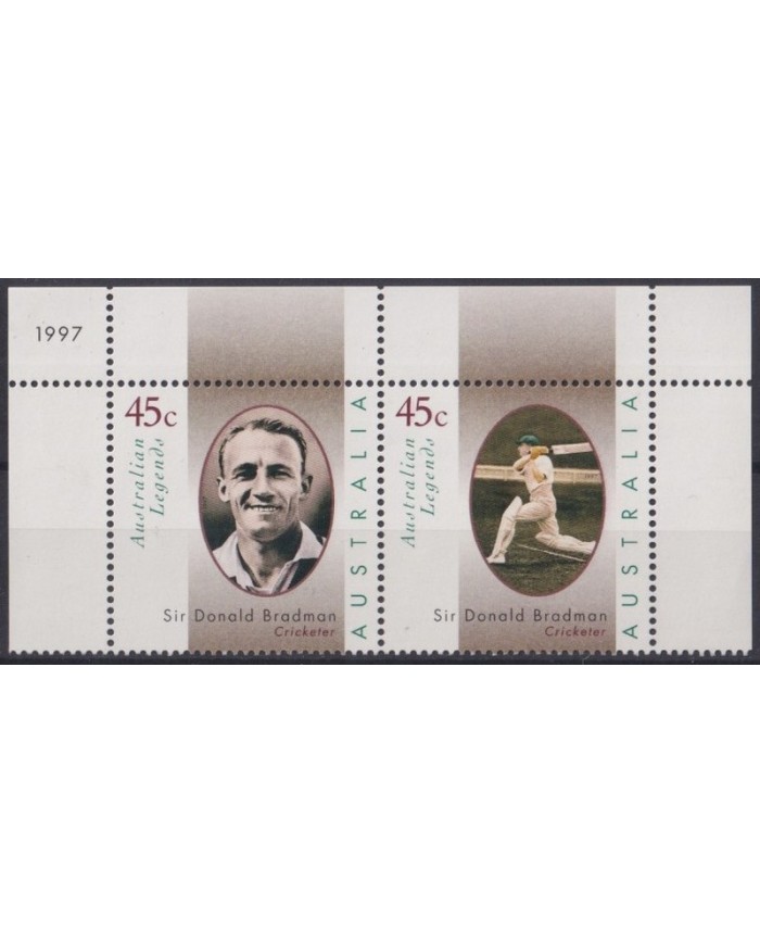F-EX33546 AUSTRALIA MNH 1997 SIR DONALD BARDMAN CRICKET GAMER.