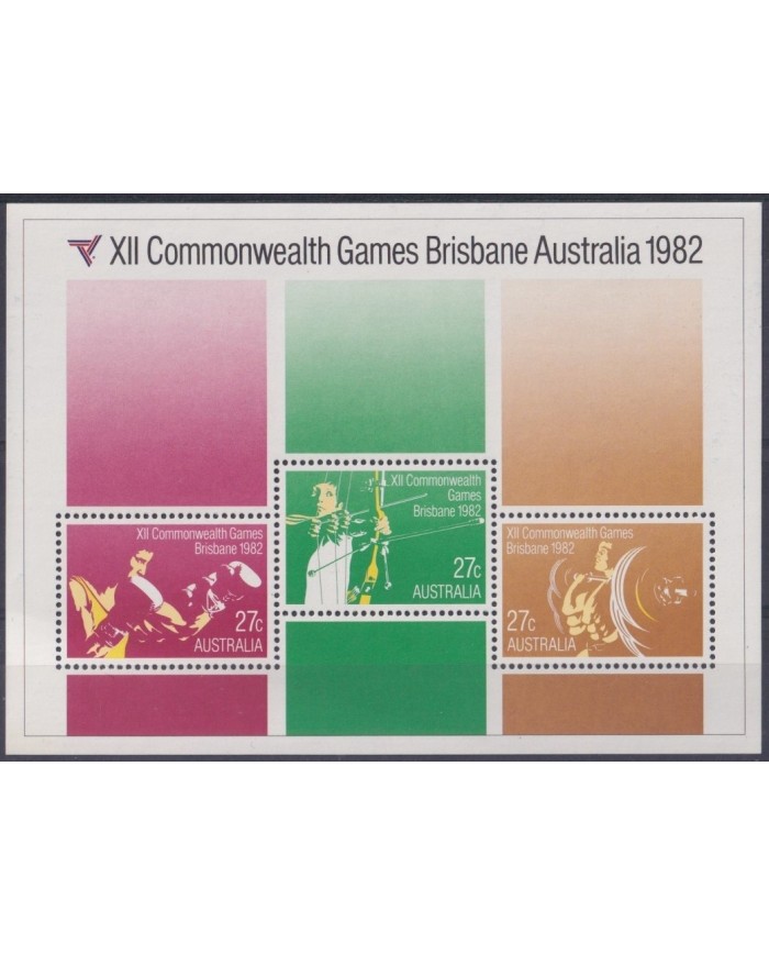 F-EX33547 AUSTRALIA MNH 1982 COMMONWEALTH GAMES BOXING ARCHERY BOXEO TIRO CON ARCO.