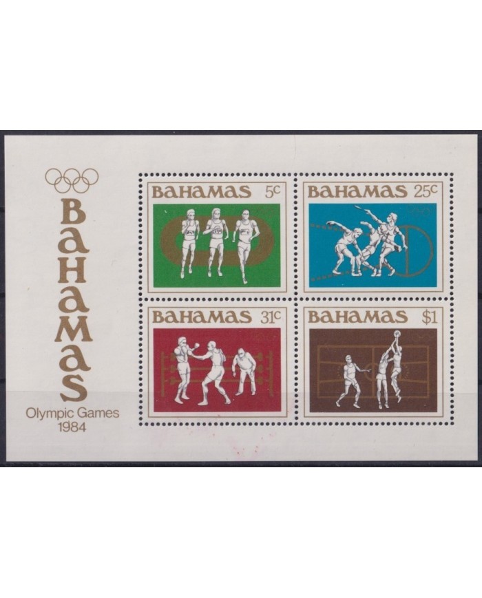 F-EX33550 BAHAMAS MNH 1984 USA OLYMPIC GAMES ATHLETISM BOXING BASKETBALL.