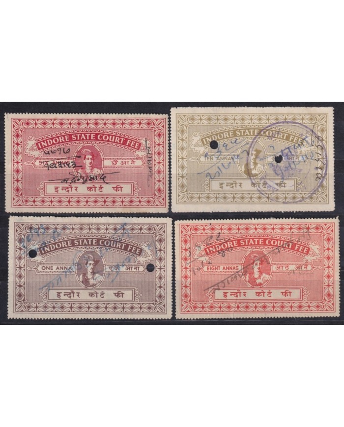 F-EX21106 INDIA UK REVENUE FEUDATARY STATE INDORE COURT FEE.