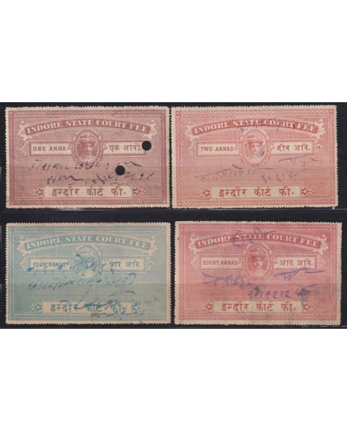 F-EX21106 INDIA UK REVENUE FEUDATARY STATE INDORE COURT FEE.