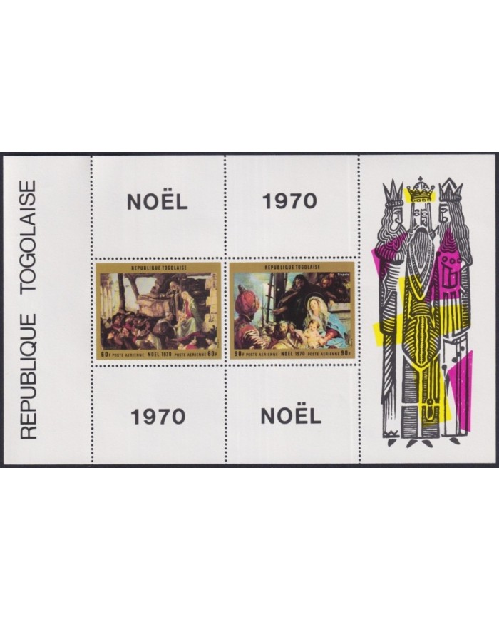 F-EX29853 TOGO MNH 1970 CHRISTMAS NAVIDAD ART PAINTING BOTICCELLI TIEPOLO.