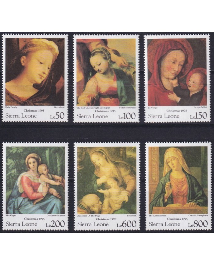 F-EX30141 SIERRA LEONE MNH 1997 CHRISTMAS NAVIDAD ART FEDERICO BAROCCI JAPOCO BELLINI BECCAFUMI FRANCKEN.
