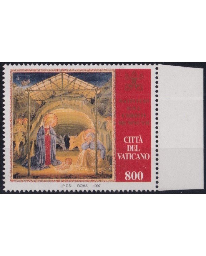 F-EX30168 VATICAN CITY MNH 1997 CHRISTMAS ART PAINTING JESUS BIRTH.
