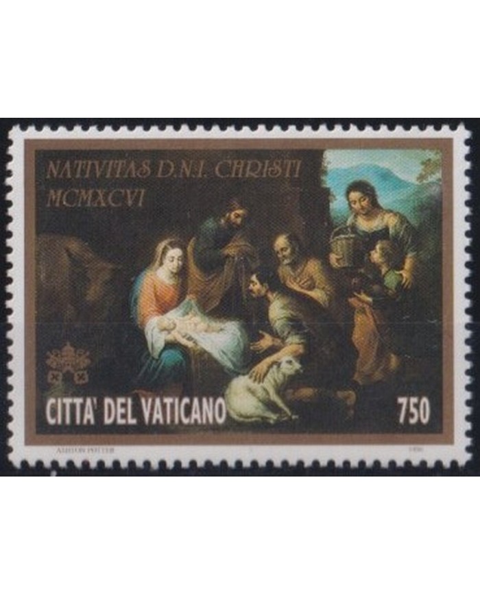 F-EX30169 VATICAN CITY MNH 1996 CHRISTMAS ART PAINTING JESUS BIRTH.